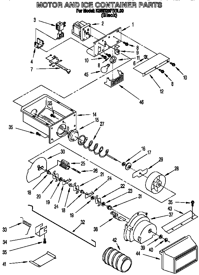 MOTOR AND ICE CONTAINER