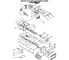 KitchenAid KSRB25FBBL00 motor and ice container diagram