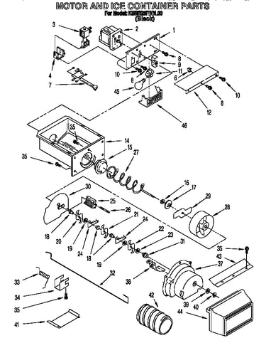 Motor and ice container