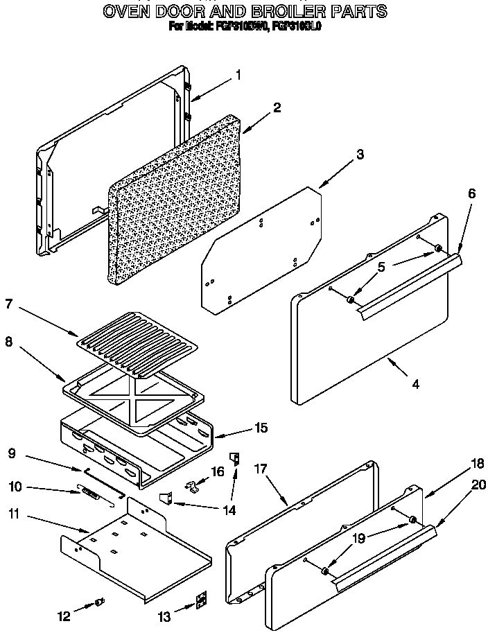 Oven door and broiler
