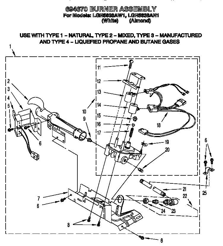 694670 burner assembly