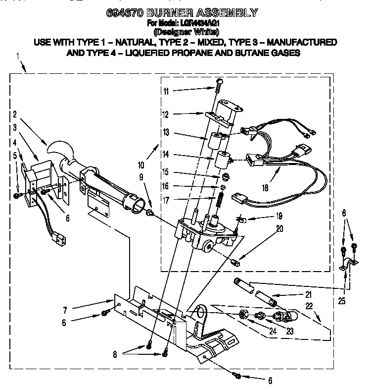 694670 burner assembly