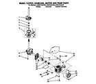 Whirlpool LSR5132AG0 brake, clutch, gearcase, motor and pump diagram