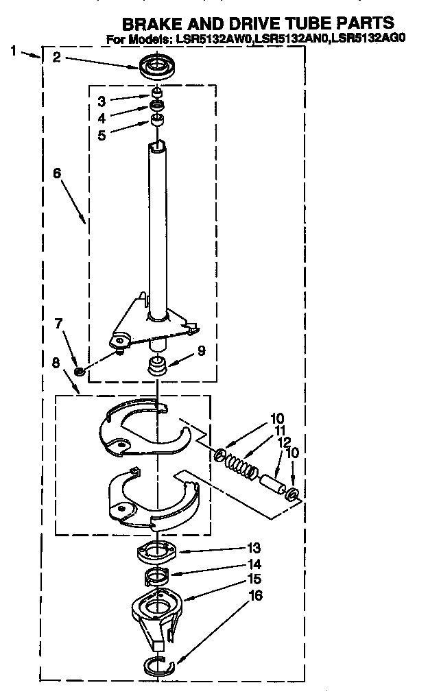 Brake and drive tube