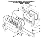 Whirlpool LTE7245AN0 dryer front panel and door diagram