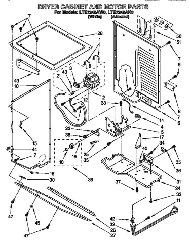 Dryer cabinet and motor
