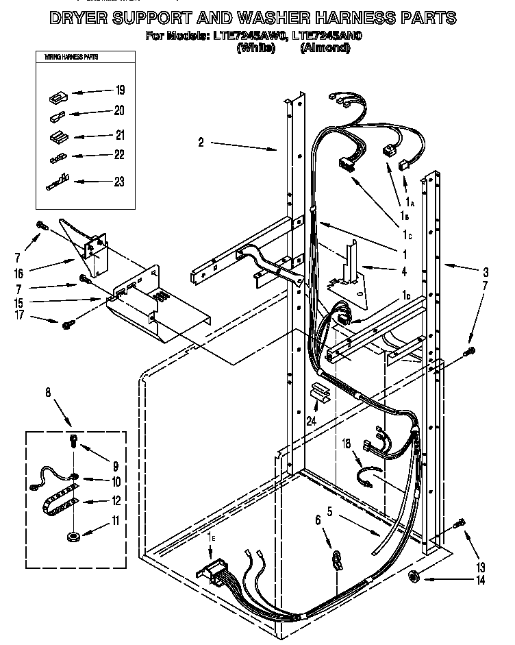 DRYER SUPPORT AND WASHER HARNESS