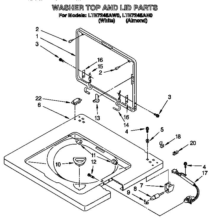 WASHER TOP AND LID