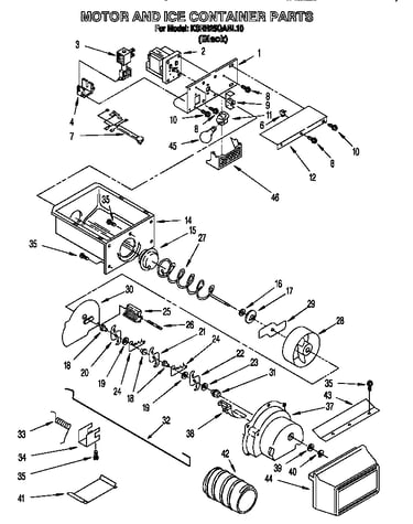Motor and ice container