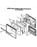 Upper and lower oven door