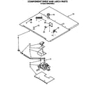 KitchenAid KEBS246WBL3 component shelf and latch diagram