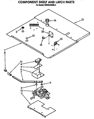 Component shelf and latch