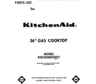 KitchenAid KGCG260SWH1 front cover diagram
