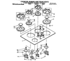 KitchenAid KGCG305XBL1 cooktop, burner and grate diagram