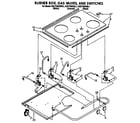 KitchenAid KGCG305XBL1 burner box, gas valves and switches diagram