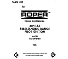 Roper FGP320VW0 front cover diagram