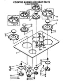 Cooktop, burner and grate