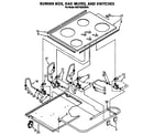KitchenAid KGCT305XBL0 burner box, gas valves, and switches diagram