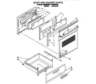 Whirlpool TER86W5BW0 door and drawer diagram