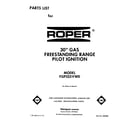Roper FGP325VW0 front cover diagram