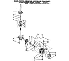 Whirlpool LSV7233BG0 brake, clutch, gearcase, motor and pump diagram