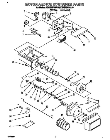 Motor and ice container