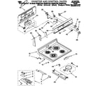 Whirlpool RF366PXYW4 cooktop and control diagram