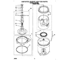 Whirlpool LLR5144BQ0 agitator, basket and tub diagram