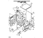 Whirlpool LTE5243BW0 dryer cabinet and motor diagram