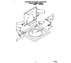 Whirlpool LTE5243BN0 washer top and lid diagram