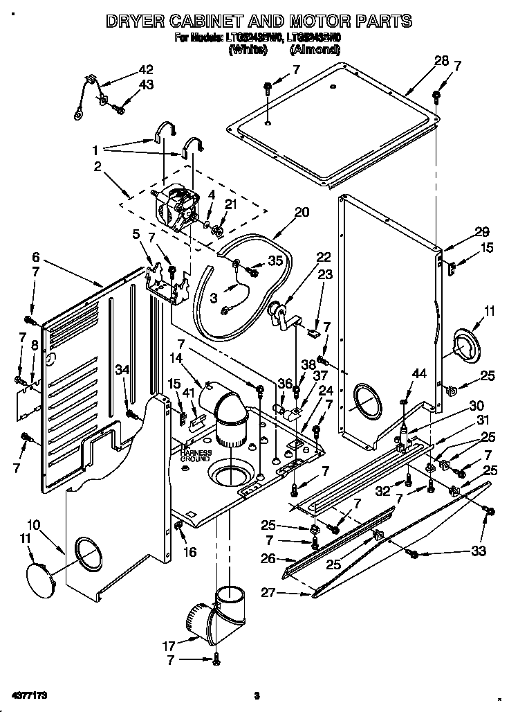 DRYER CABINET AND MOTOR