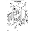 Whirlpool LTG5243BW0 dryer cabinet and motor diagram