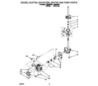 Whirlpool LTG5243BW0 brake, clutch, gearcase, motor and pump diagram