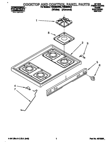 Cooktop and control panel