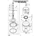 Whirlpool LSP8244BG0 agitator, basket, and tub diagram