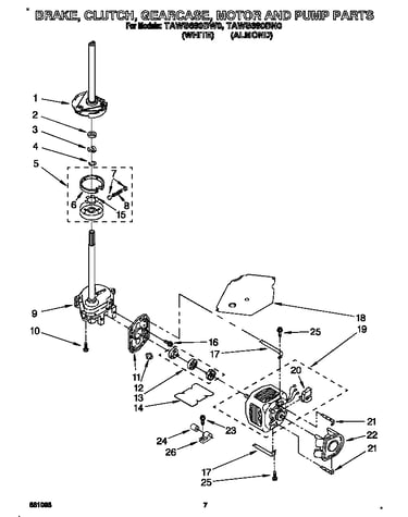 Brake, clutch, gearcase, motor and pump