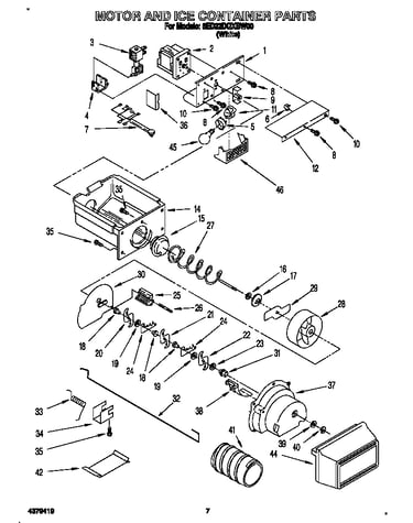 Motor and ice container