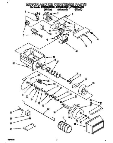 Motor and ice container