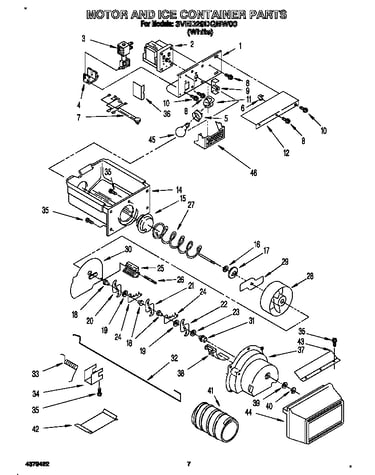 Motor and ice container