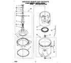 Whirlpool LSR6233BN0 agitator, basket, and tub diagram