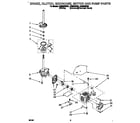 Whirlpool LSR6233BN0 brake, clutch, gearcase, motor and pump diagram