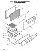 Oven door and broiler