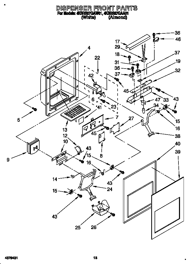 DISPENSER FRONT