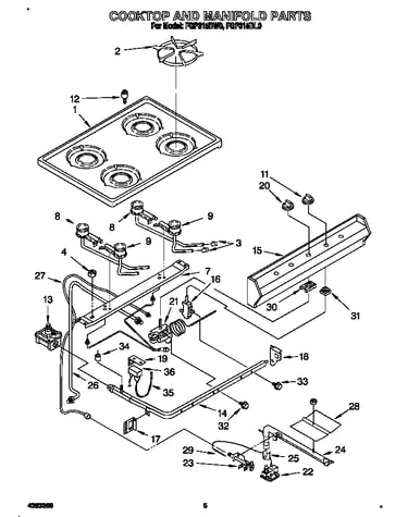 Cooktop and manifold