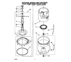 Whirlpool LSR7233BW0 agitator, basket and tub diagram