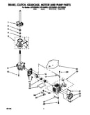 Brake, clutch, gearcase, motor and pump