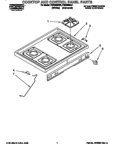 Cooktop and control panel