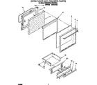 Roper FGS385BL0 oven door and drawer diagram