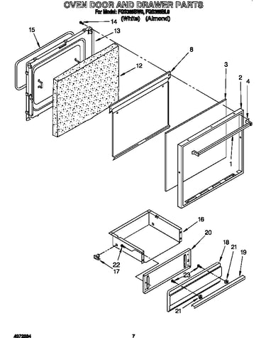 Oven door and drawer