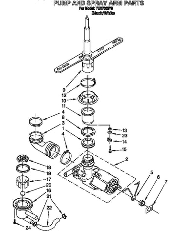 Pump and spray arm